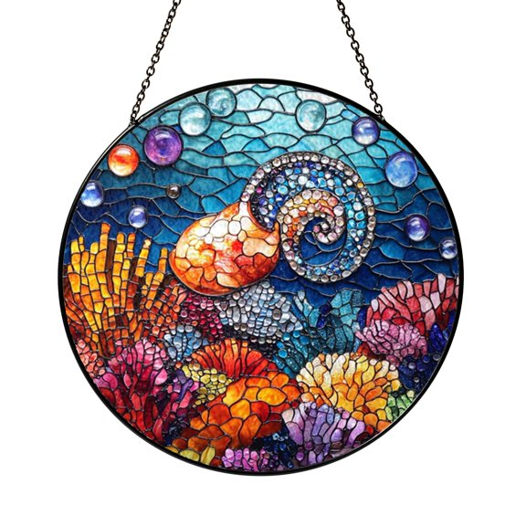 Ocean Sea Slug Ocean Suncatcher Panel Window Present Item Round Decor