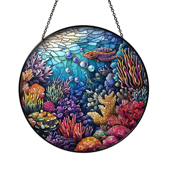 Ocean Sea Slug Ocean Suncatcher Panel Window Present Item Round Decor