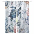 thumbnail image 1 of Ocean Sea Turtle Blackout Curtains for Bedroom Living Room Darkening Curtains 63 Inches Long Summer Coastal Coral Flower Shells Window Curtain 2 Panels Set Window Treatment Grommet Drapes 42"x63", 1 of 9