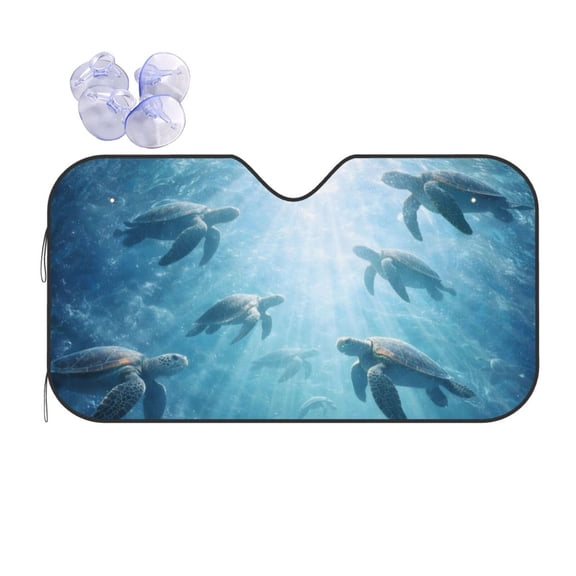 Ocean Sea Turtle Car Windshield Sun Shade Universal Fit Auto Sun Visor Protector