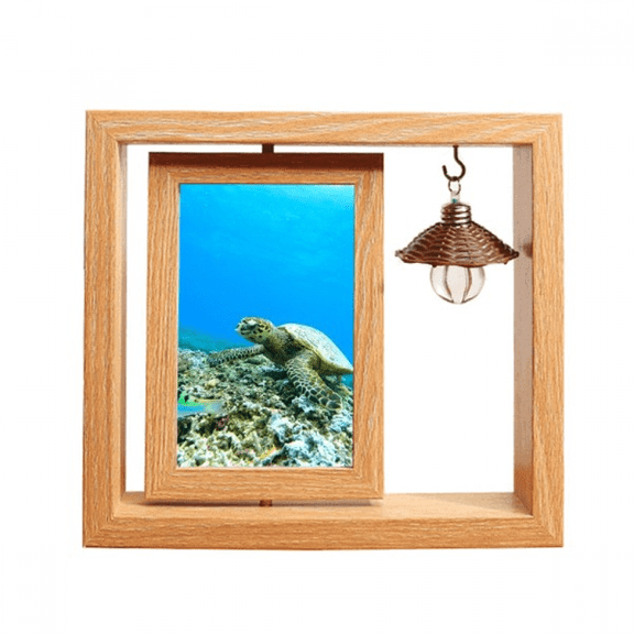 Ocean Sea Turtle Fish Science Nature Picture Wooden Rotating Picture Photo Frame 4x6