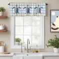 thumbnail image 1 of Ocean Sea Turtle Nautical Valances for Windows,Kitchen Valance Rod Pocket Short Curtain, Summer Lemon Blue Plaid Valance Curtain Window Valances for Bedroom Bathroom Living Room 54x18in, 1 of 9