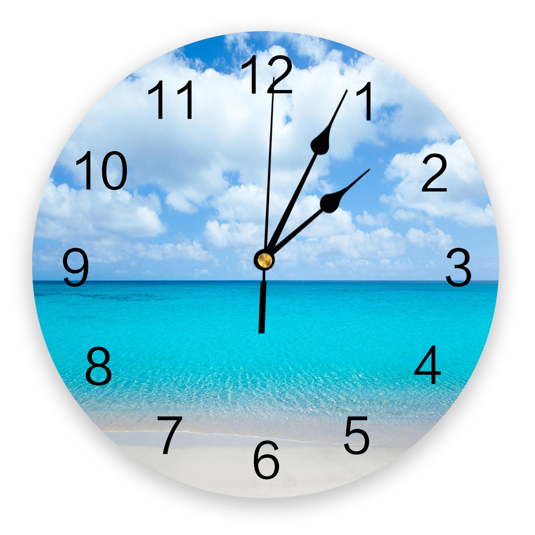 Clock Sencery Ocean Sea Water Blue Sky Clouds Scenery Wall Clock Home Decor Silent ...