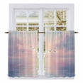 thumbnail image 1 of Ocean Seagull Kitchen Curtains, Pink Blue Sunset Clouds Gradient Landscape Light Filtering Window Curtain Panels, 2Pcs Rod Pocket Window Treatments Set for Study Room Bathroom Bedroom 52x54 Inches, 1 of 9