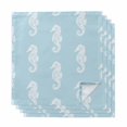 thumbnail image 1 of Ocean Seahorse Cloth Napkins, Summer Nautical Coastal Textured Sky Blue Washable and Reusable Dinner Napkins Set of 4, Table Napkin for Kitchen Party Birthday Wedding Hotel Housewarming 20"x20", 1 of 9