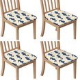thumbnail image 1 of Ocean Seahorse Seat Covers for Dining Room Chairs Set Of 4,Stretch Printed Washable Chair Seat Cover with Elastic Ties and Button,Removable Waterproof Couch Cushion Covers, 1 of 6