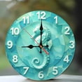 thumbnail image 1 of Ocean Seahorse Wall Clock Turquoise Decor 10-Inch Silent Wooden Wall Clock, Battery Operated (AA Batteries Not Included), Artistic Home Decor, 1 of 7