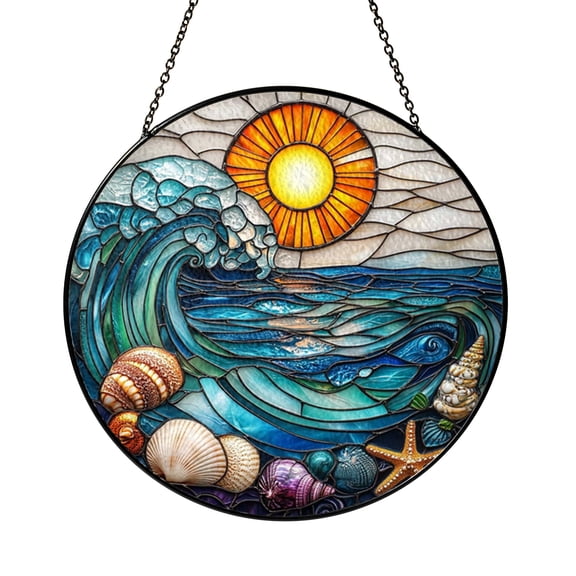 Ocean Seashell Acrylic Hanging Decor Accent for Seaside Inspired Interior Gift
