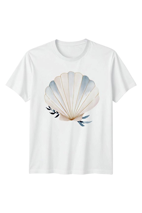 Ocean Seashell Coastal Mens T-Shirt Womens Tee Graphic Unisex Top All Size S-5XL