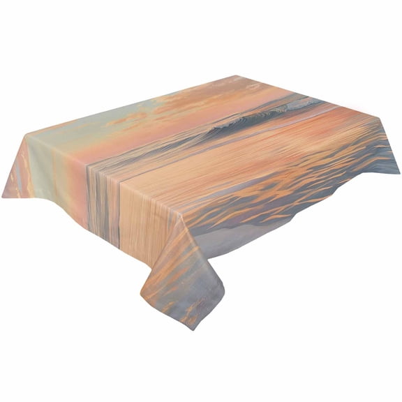 Ocean Seaside Rectangle Tablecloths 60x84,Sunset Sky Sea Wave Natural Scenery Table Cloth Table Cover Indoor/Outdoor Tabletop Decor for Wedding Holiday Party Dinner Baby Shower