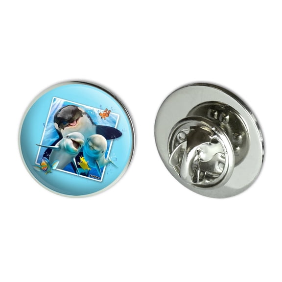 Ocean Selfie Picture Orca Killer Whale Dolphins Metal 0.75" Lapel Hat Pin Tie Tack Pinback