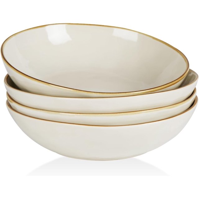 Ocean Series Large Pasta Bowls Set Set of 4 8.5 Inch Round Dinner