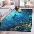 thumbnail image 1 of Ocean Shark 3x5 Area Rugs for Living Room, Underwater World Coral Fish Summer Fantasy Non Slip Floor Mat Washable Low-Profile Indoor Carpet for Bedroom, Dining Room, Bathroom, 1 of 9
