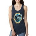 thumbnail image 1 of Ocean Shark Big Mouth Ladies Racerback Tank Top, Navy, X-Large, 1 of 3