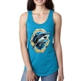 thumbnail image 1 of Ocean Shark Big Mouth Ladies Racerback Tank Top, Turquoise, X-Large, 1 of 3
