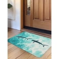 thumbnail image 1 of Ocean Shark Door Mat&nbsp;Indoor Outdoor Entrance, Non Slip Rug for Kitchen Bathroom Entryway Rug, Teal Green Wave Summer Beach Coastal Washable Doormat Floor Mat for Office Home Decor 24x36 Inch, 1 of 8