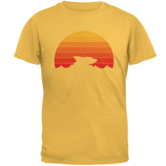 Ocean Shark Retro Sunset Mens T Shirt Honey 2XL