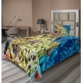 thumbnail image 1 of Ambesonne Scenery Fitted & Top Sheet Set with Sham, Sea Exotic Natural View, Blue Beige, 1 of 4