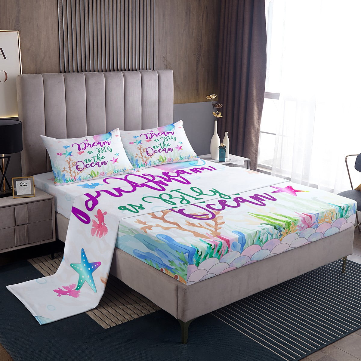 Ocean Sheet Set Kids King, Starfish Jellyfish Sheets For Kids Girls