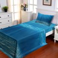 thumbnail image 1 of Ambesonne Ocean Fitted & Top Sheet Set with Sham, Underwater Wilderness, Blue Turquoise, 1 of 5
