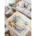 thumbnail image 1 of Ocean Shell Coral Area Rug for Bedroom 2.7x5 Ft Starfish Coastal Vintage Super Soft fuzzy Throw Rug Non-Slip Fluffy Plush Indoor Floor Carpet for Living Room Nursery Home Decor, 1 of 8