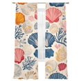 thumbnail image 1 of Ocean Shell Sheer Curtains 108 Inch Long 2 Panels, Colorful Shell Coral Abstract Texture Light Filtering Rod Pocket Curtains, Sheer Voile Drapes for Living Room Bedroom, 52"x108", 1 of 8