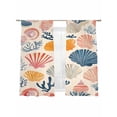 thumbnail image 1 of Ocean Shell Sheer Curtains 72 Inch Long 2 Panels, Colorful Blue Pink Shell Coral Abstract Texture Light Filtering Rod Pocket Curtains, Sheer Voile Drapes for Living Room Bedroom, 52"x72", 1 of 8