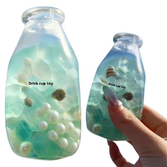 Ocean Shell Squishy Bottle Fidget Toy Slow Rising Clear Liquid Gel Squeeze Sensory Toy Stress Relief Toy for Kids Adults Desktop Holiday Party Gift