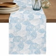 thumbnail image 1 of Ocean Shell Table Runner 72 Inches, Summer Coastal Seashells Texture Light Blue Bed Runner Dresser Scarves Tabletop for Indoor Outdoor Parties/Ceremony/Banquet, 16" x 72", 1 of 9