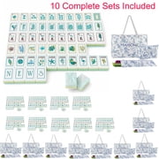 Pack of 10 Ocean Shell-Themed American Mahjong Sets, 160 Acrylic 4-Layer Engraved Tiles, Portable Travel Game Sets, Gift for Tile Lovers, Friends & Couples