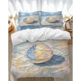 thumbnail image 1 of Ocean Shells Bedding Duvet Cover Set King Size 4 Pieces Summer Beach Coastal Vintage Bedding Set with Zipper Closure, 1 Comforter Cover 92x106 Inches 1 Flat Sheet & 2 Pillow Cases, 1 of 7