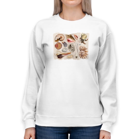 Ocean Shells Sweatshirt Women -Grace Popp Designs, Female Large