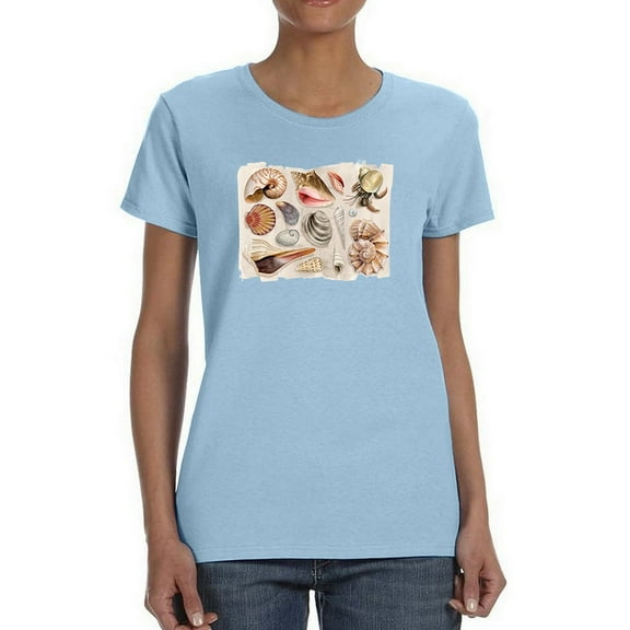 Ocean Shells T-Shirt Women -Grace Popp Designs, Female 5X-Large