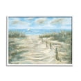 thumbnail image 1 of Ocean Shore Beach Boardwalk Coastal Painting White Framed Art Print Wall Art, 1 of 7