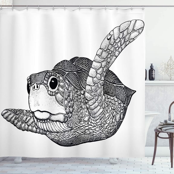 Ocean Shower Curtain, Nautical Theme Collage of Sand Stones Starfishes and Seashells Garden, Cloth Fabric Bathroom Decor Set with Hooks, Brown Beige