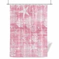 thumbnail image 1 of Ocean Shower Curtain, Summer Beach Sea Star Coral Shell Pink Texture Waterproof Shower Curtain Set with 12 Hooks Lightweight Bath Curtains Fabric Bathroom Decor 72x78 Inches, 1 of 1