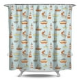 thumbnail image 1 of Ocean Shower Curtain Waterproof Fabric with Plastic Hooks, Nautical Coastal Marine Sea Boat Waves Lighthouse Bathroom Shower Curtain, Map Compass Coral Fishing Travel Pattern, 1 of 5