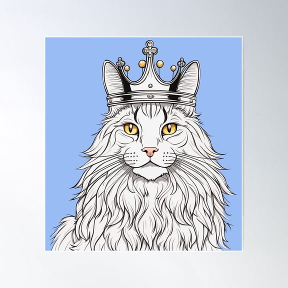 Ocean Sky - Maine Coon Poster Wall Art, Modern Wall Decor For Living Room Bedroom, 16x24 UNFRAMED
