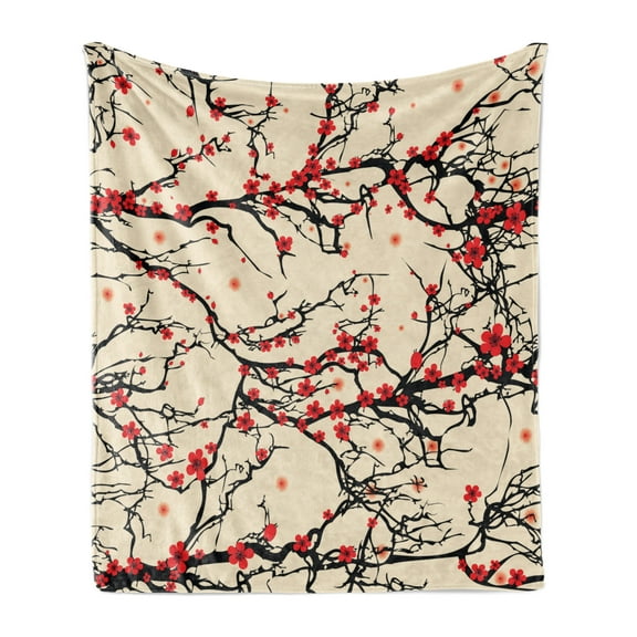 Ocean Soft Flannel Fleece Blanket, Sail Boat Waves and Octopus Kraken Tentacles Country Retro Grunge Design Print, Cozy Plush for Indoor and Outdoor Use, 50" x 70", Yellow and Fawn, by Ambesonne