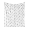 thumbnail image 1 of Ocean Soft Flannel Fleece Blanket, Sealife Nautical Anchor Fish and Hook Sealife Deep Waters Sketchy Image Artwork, Cozy Plush for Indoor and Outdoor Use, 70" x 90", Grey and White, by Ambesonne, 1 of 5