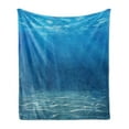 thumbnail image 1 of Ocean Soft Flannel Fleece Blanket, Sun Rays Bursting into Deep Under Sea Wilderness Scenery Waterscape Picture Print, Cozy Plush for Indoor and Outdoor Use, 50" x 60", Blue Turquoise, by Ambesonne, 1 of 5
