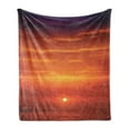 thumbnail image 1 of Ocean Soft Flannel Fleece Blanket, Sunrise over the Sea in Morning Shoreline Natural Waterscape View Scene Print, Cozy Plush for Indoor and Outdoor Use, 70" x 90", Orange Red Purple, by Ambesonne, 1 of 5