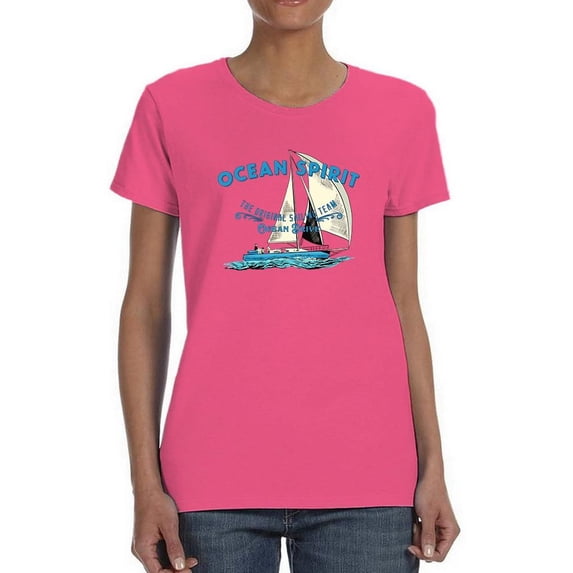 Ocean Spirit Boat Shaped T-Shirt Women -Image by Shutterstock, Female Large