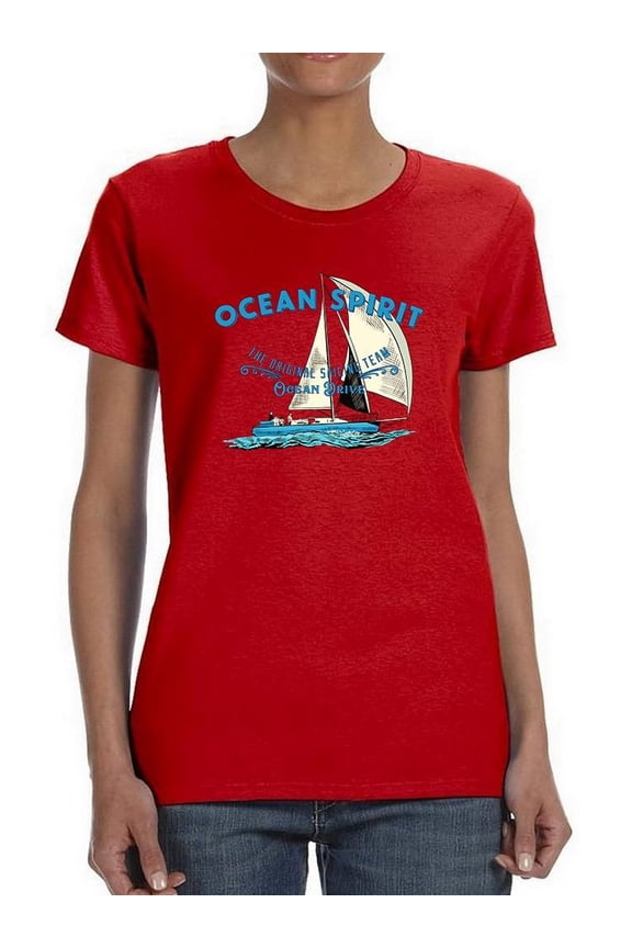 Ocean Spirit Boat Shaped T-Shirt Women -Image by Shutterstock, Female x-Large