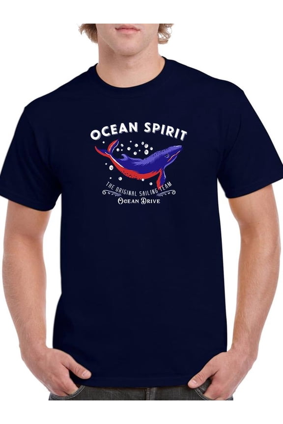 Ocean Spirit Colorful Whale T-Shirt Men -Image by Shutterstock, Male Medium