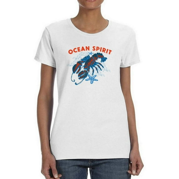 Ocean Spirit Lobster Sea Shaped T-Shirt Women -Image by Shutterstock, Female x-Large