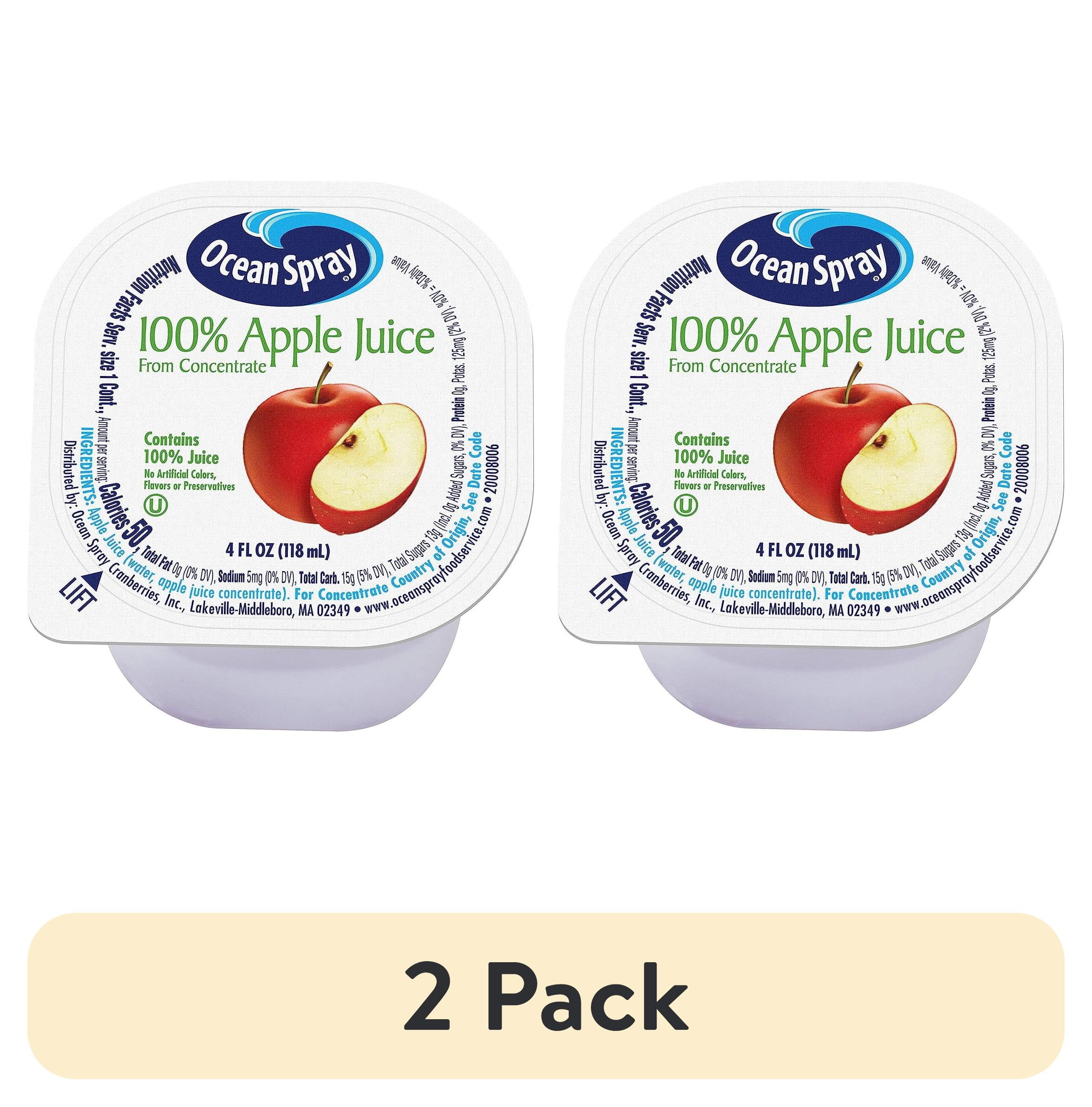 (2 pack) Ocean Spray 100 Apple Juice Cups, 4 Ounce (Pack of 48)