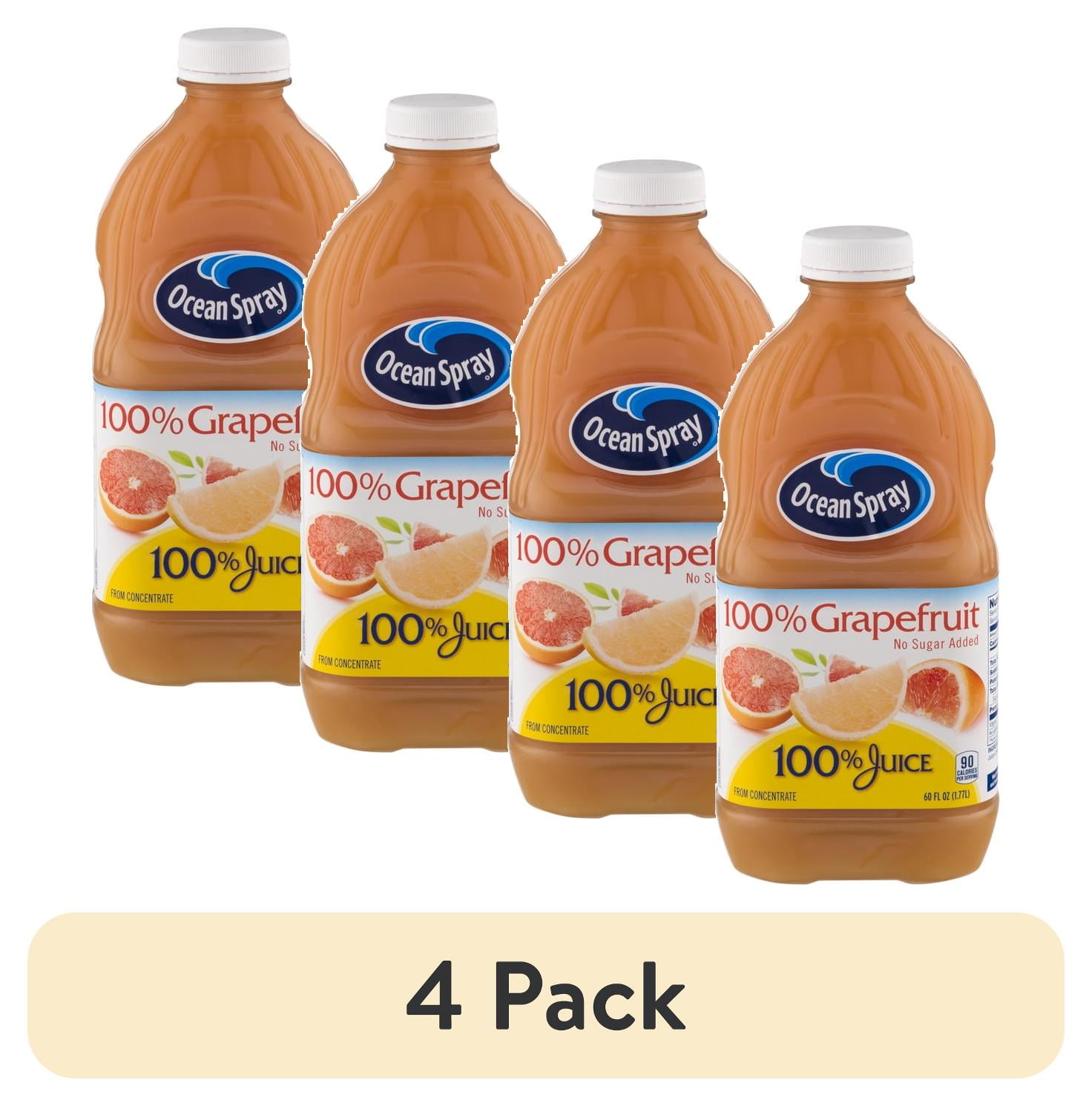 (4 pack) Ocean Spray® 100% Grapefruit Juice, 100% Juice, 60 fl oz Bottle