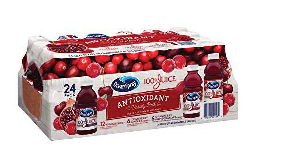 Ocean Spray 100 Juice Antioxidant Variety Pack Bottles (24 X 10 Fl Oz