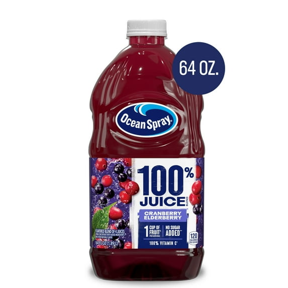 Ocean Spray® 100% Juice Cranberry Elderberry Juice Blend, 64 fl oz Bottle